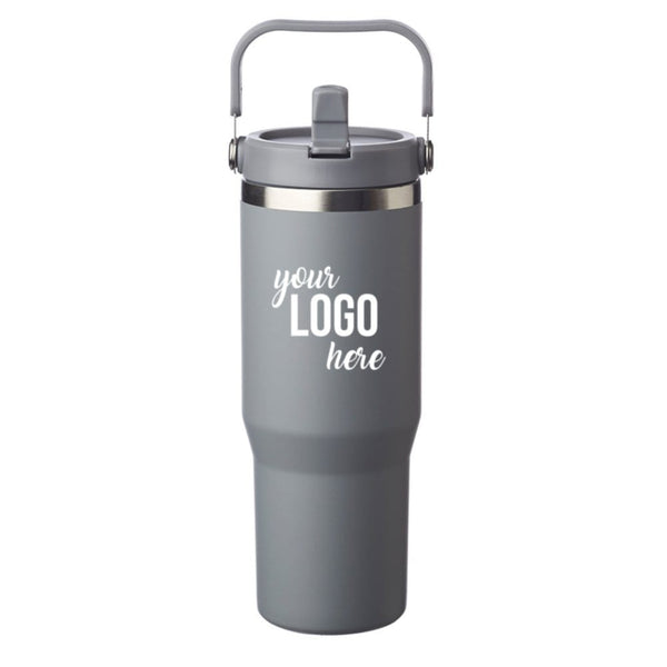 Add Your Logo: 30 oz Traveling Tumbler with Handle