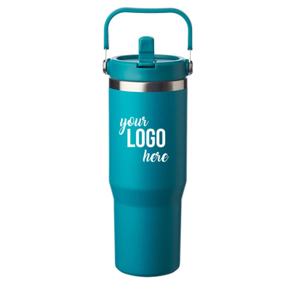 Add Your Logo: 30 oz Traveling Tumbler with Handle