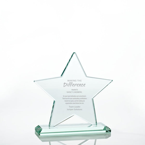 Premium Jade Glass Trophy - Star