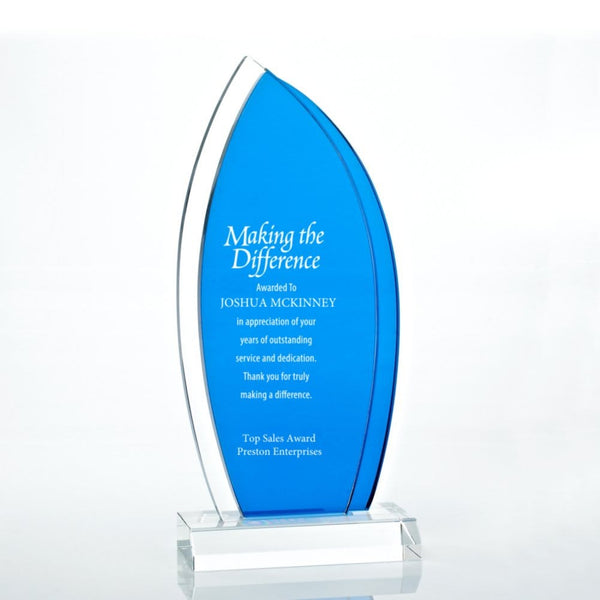 Royal Blue Accented Double Pane Trophy - Sail