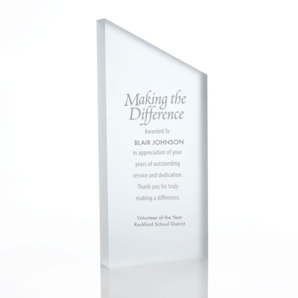 Frosted Acrylic Trophy - Slanted Rectangle