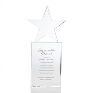 Crystal Trophy - Star - Large