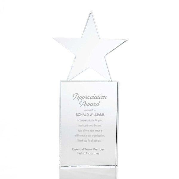 Crystal Trophy - Star - Large