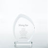 Beveled Edge Crystal Flame Trophy - Slanted Oval