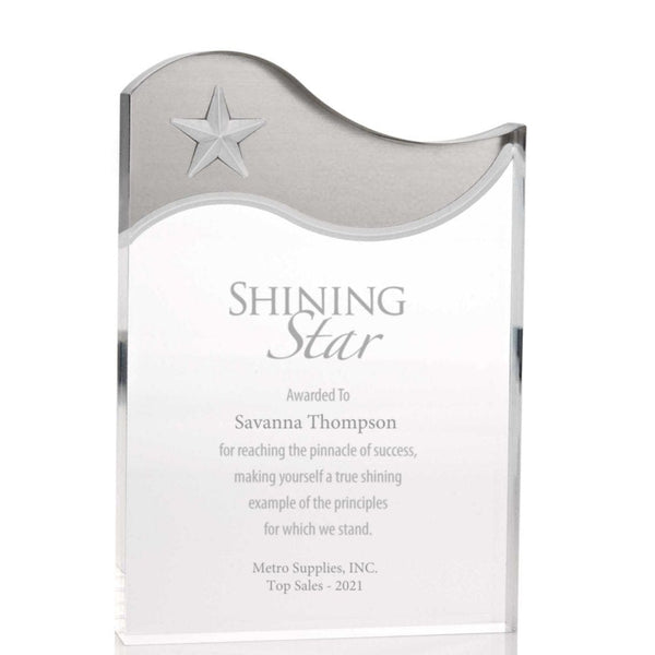 Metallic Accent Acrylic Award - Silver Star