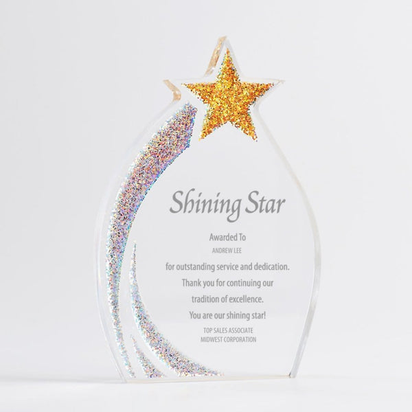 Shimmering Acrylic Award - Star Flame