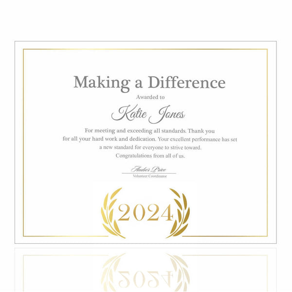 Foil-Stamped Certificate Paper - 2024 Laurels