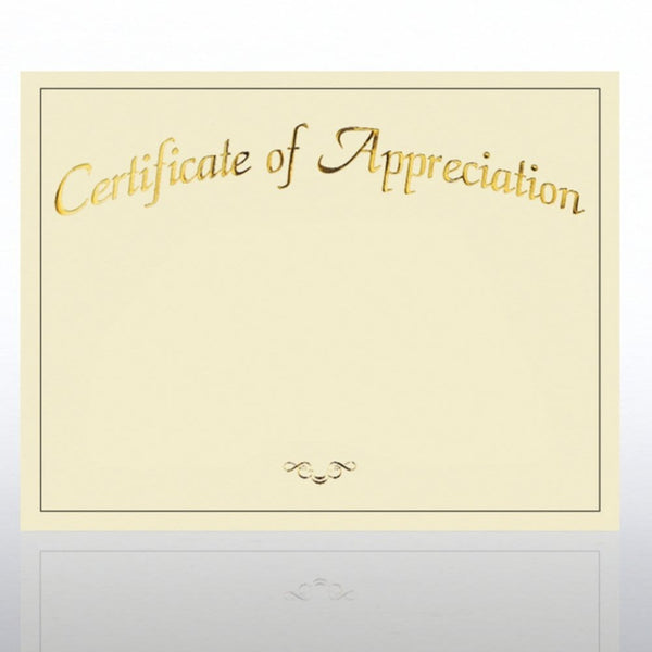 Foil Certificate Paper - Certificate of Appreciation