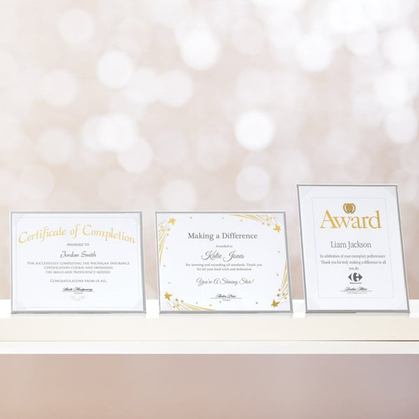 Foil Certificate Paper - Award w/ Crest - White