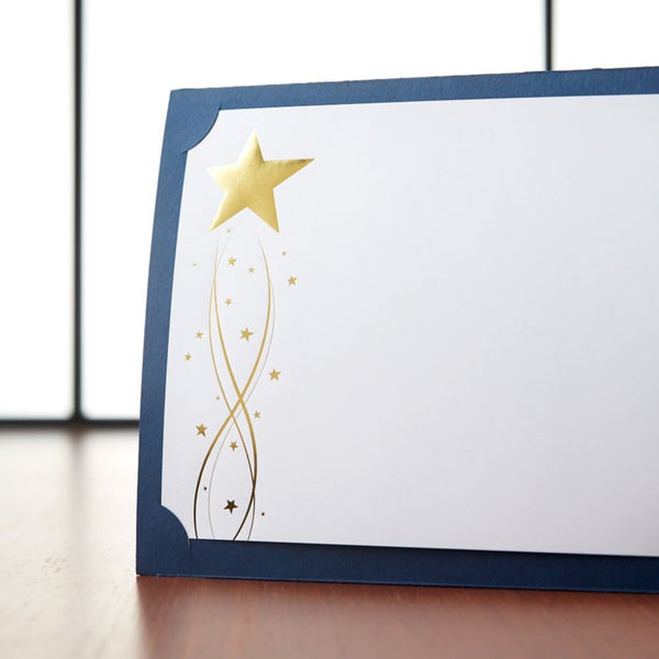 22928WT - Foil-Stamped Certificate Paper - Gold Shooting Star