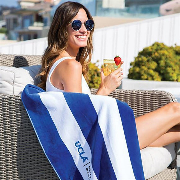 Add Your Logo: Cabana Stripe Beach  Towel