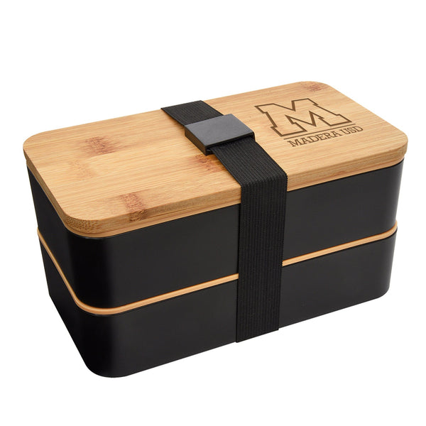 Add Your Logo: Bamboo Bento All-In-One Lunch Set