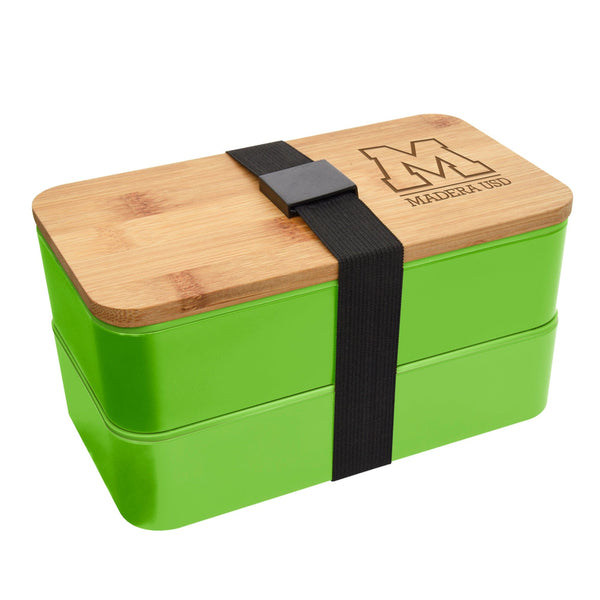 Add Your Logo: Bamboo Bento All-In-One Lunch Set