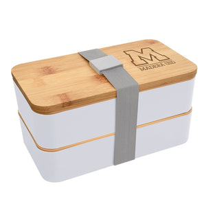 Add Your Logo: Bamboo Bento All-In-One Lunch Set