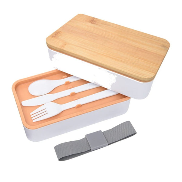 Add Your Logo: Bamboo Bento All-In-One Lunch Set