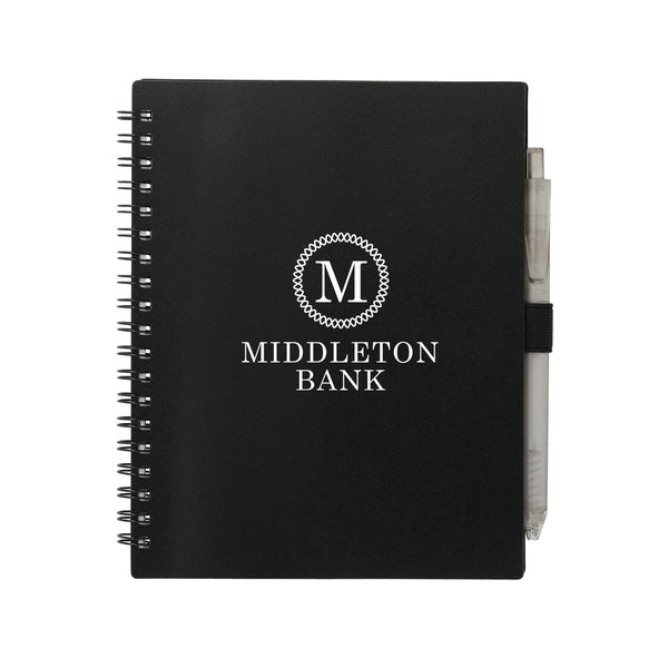 Add Your Logo: Recycled Spiral Notebook w/ RPET Pen