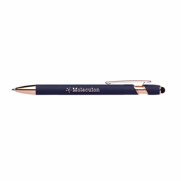 Add Your Logo: Ellipse Softy Rose Gold Stylus Pen