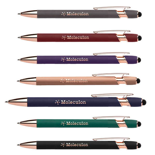 Add Your Logo: Ellipse Softy Rose Gold Stylus Pen