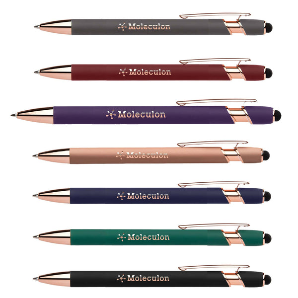 Add Your Logo: Ellipse Softy Rose Gold Stylus Pen