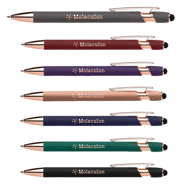 Add Your Logo: Ellipse Softy Rose Gold Stylus Pen