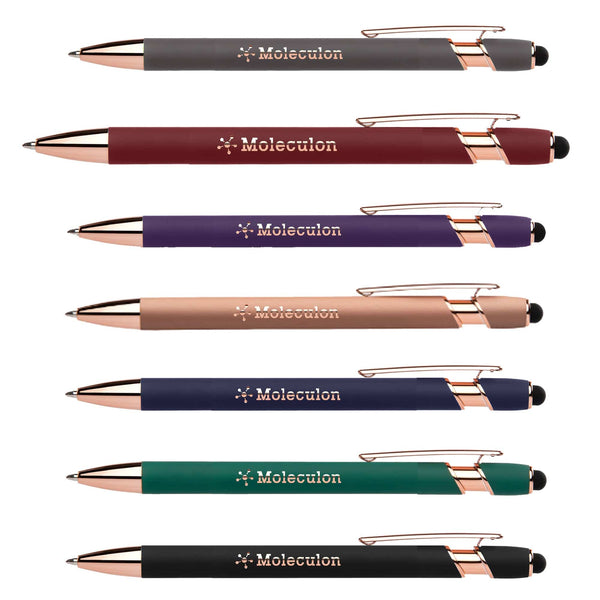 Add Your Logo: Ellipse Softy Rose Gold Stylus Pen