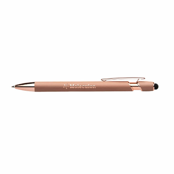 Add Your Logo: Ellipse Softy Rose Gold Stylus Pen