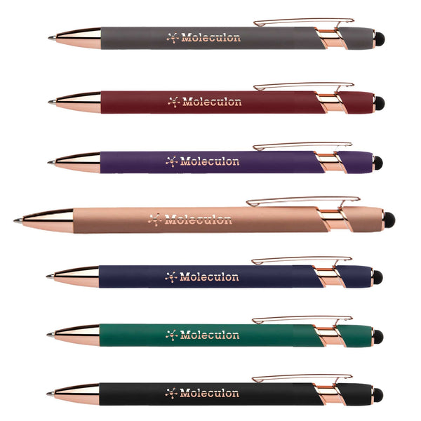 Add Your Logo: Ellipse Softy Rose Gold Stylus Pen