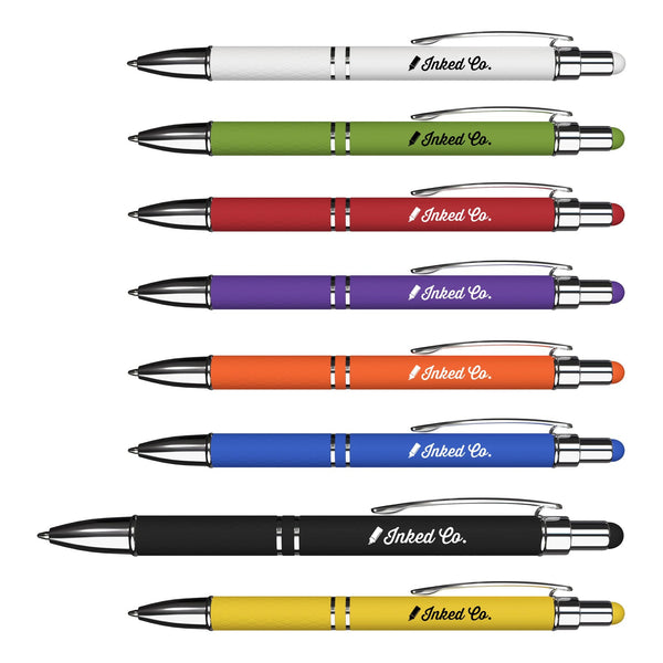 Add Your Logo: Ava Rubberized Ballpoint Stylus Pen