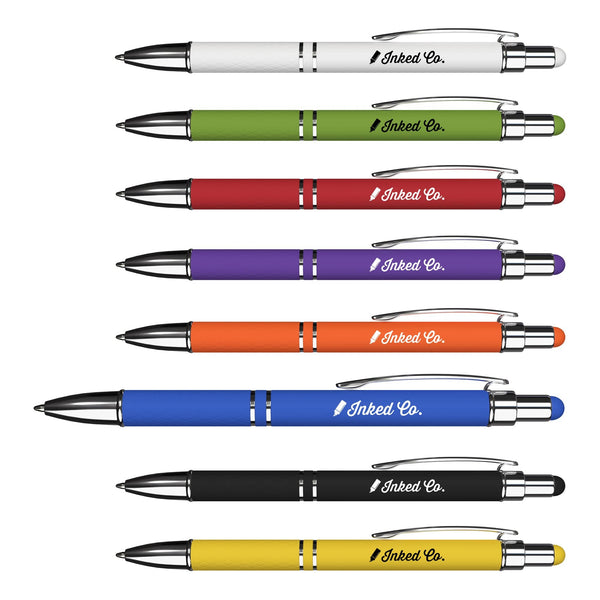 Add Your Logo: Ava Rubberized Ballpoint Stylus Pen