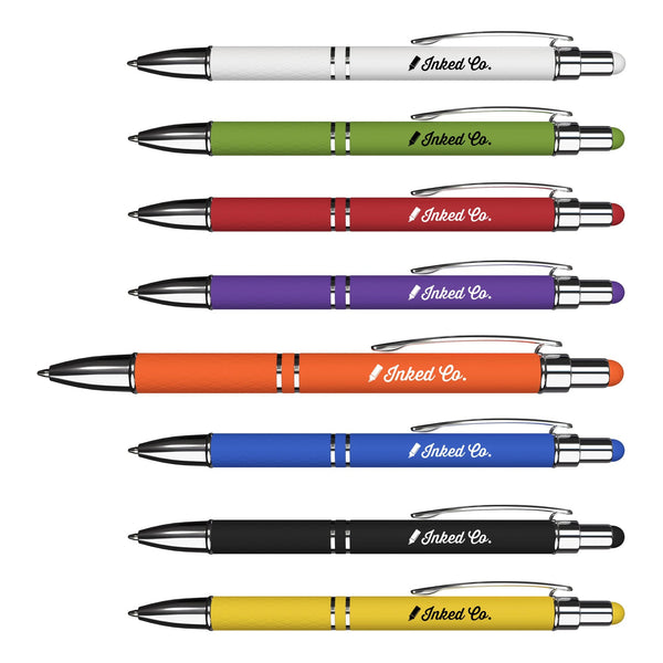 Add Your Logo: Ava Rubberized Ballpoint Stylus Pen