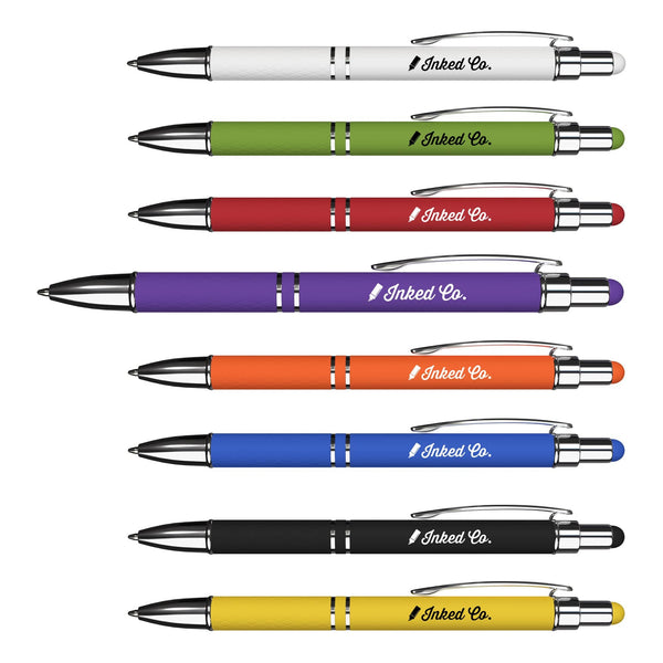 Add Your Logo: Ava Rubberized Ballpoint Stylus Pen