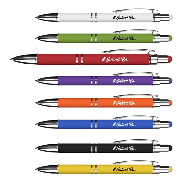 Add Your Logo: Ava Rubberized Ballpoint Stylus Pen