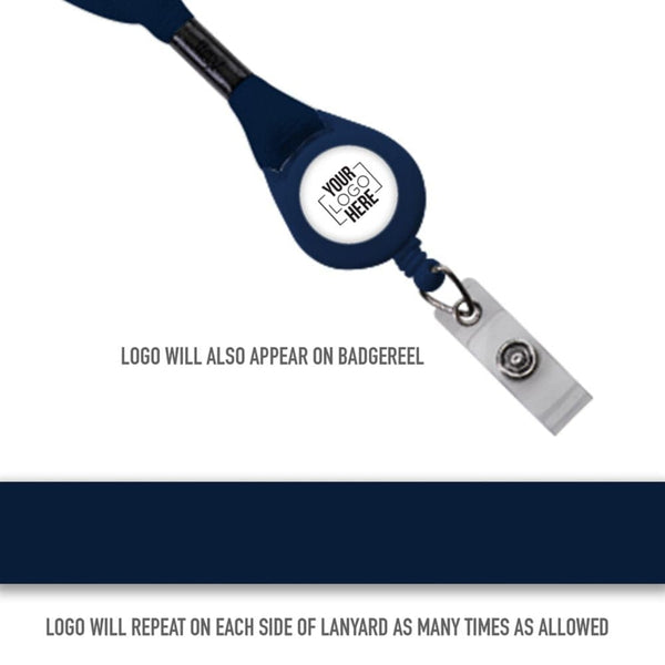 Add Your Logo: Polyester Lanyard with Retractable Badge Reel