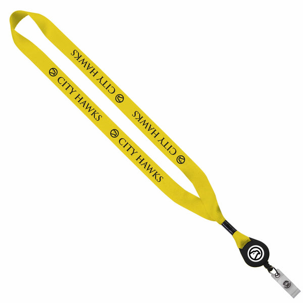 Add Your Logo: Polyester Lanyard with Retractable Badge Reel