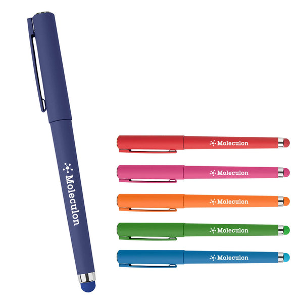 Add Your Logo: Soft Touch Gel Pen with Stylus