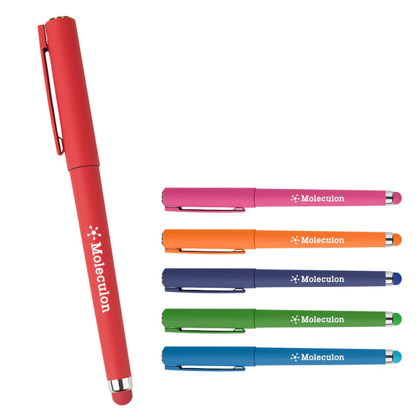 Add Your Logo: Soft Touch Gel Pen with Stylus