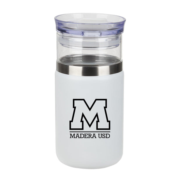 Add Your Logo: 12 oz Glass Tumbler & Insulated Can Cooler