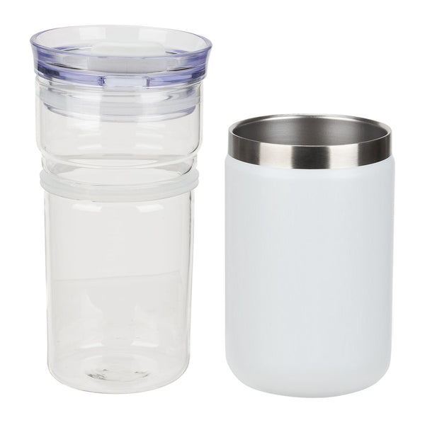 Add Your Logo: 12 oz Glass Tumbler & Insulated Can Cooler