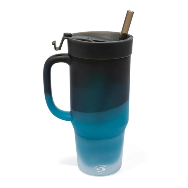 Add Your Logo: Silipint 32 oz Silicone Straw Tumbler with Handle