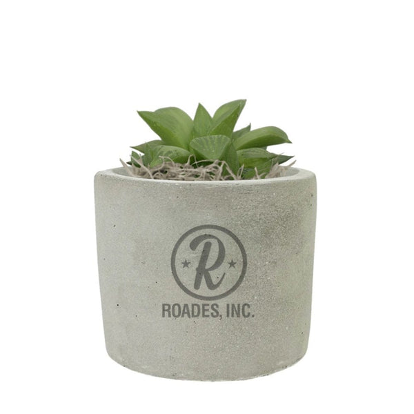 Add Your Logo: Mini Mod Planter with Succulent