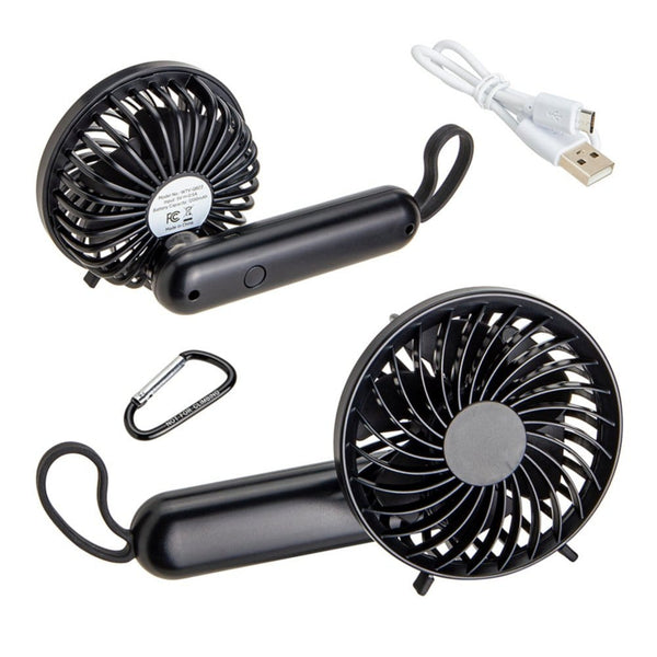 Add Your Logo: Quiet Breeze Hand Fan with Carabiner