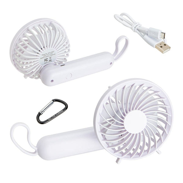 Add Your Logo: Quiet Breeze Hand Fan with Carabiner