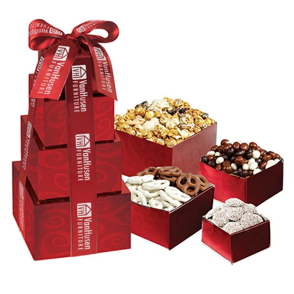 Add Your Logo: Gourmet Chocolate Treat Tower