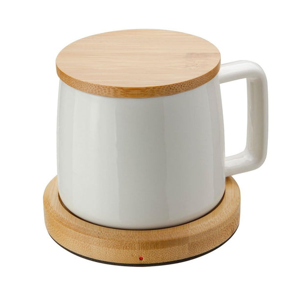 Add Your Logo: Cozy Morning Bamboo Mug & Warmer Set