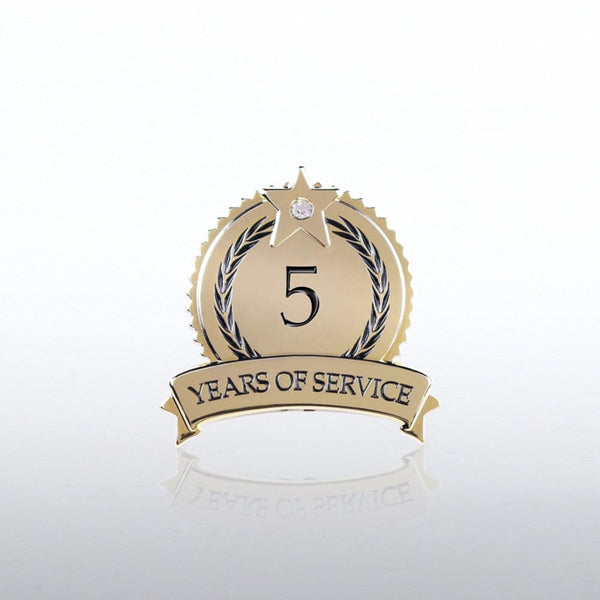 Anniversary Lapel Pin - Star Laurels with Gem