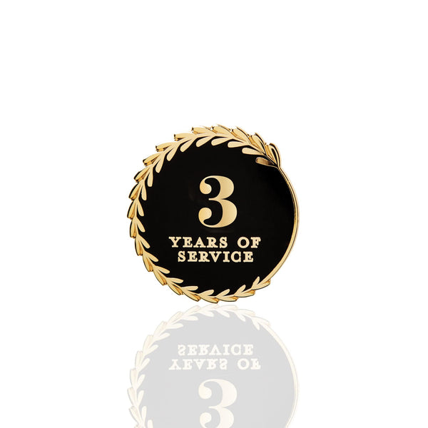 Anniversary Lapel Pin - Years of Service Black and Gold