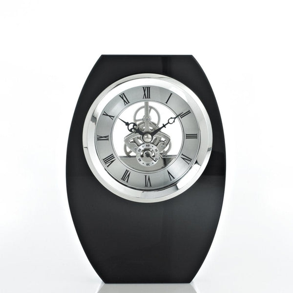 Executive Crystal Skeleton Clock - Black Tower