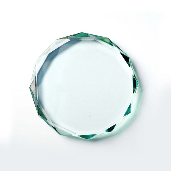 Elegant Jade Paperweight - Beveled Circle