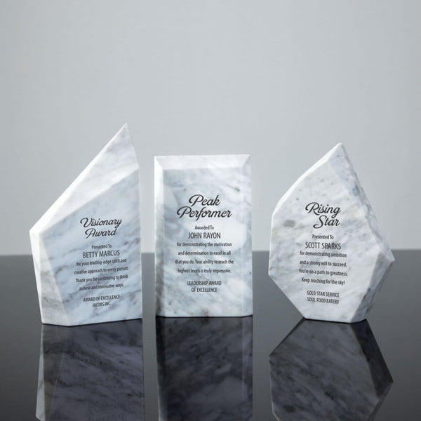 Executive Stone Marble Peak Trophy - White