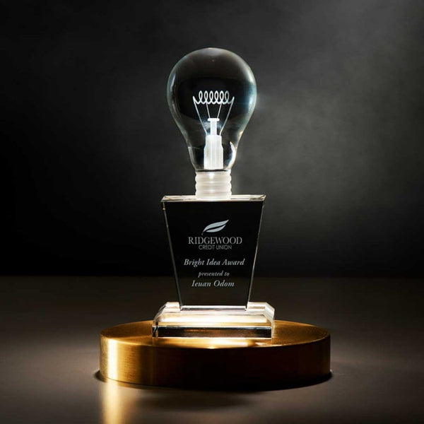 Bright Ideas Crystal Trophy